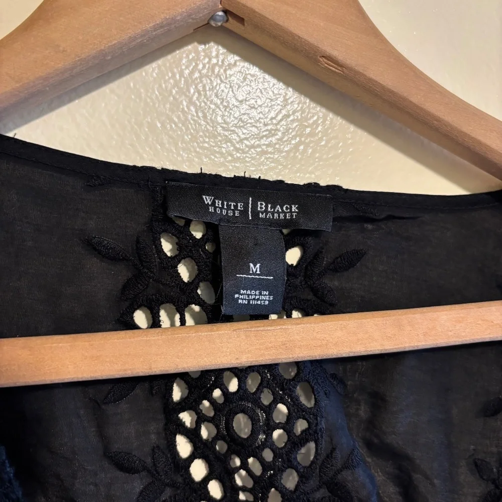 White House Black Market Embroidered Lace Top - Picture 5 of 8